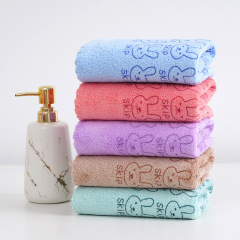 Coral velvet printed towel square scarf water-absorbent no shedding car cleaning towel gas station company gift with logo available