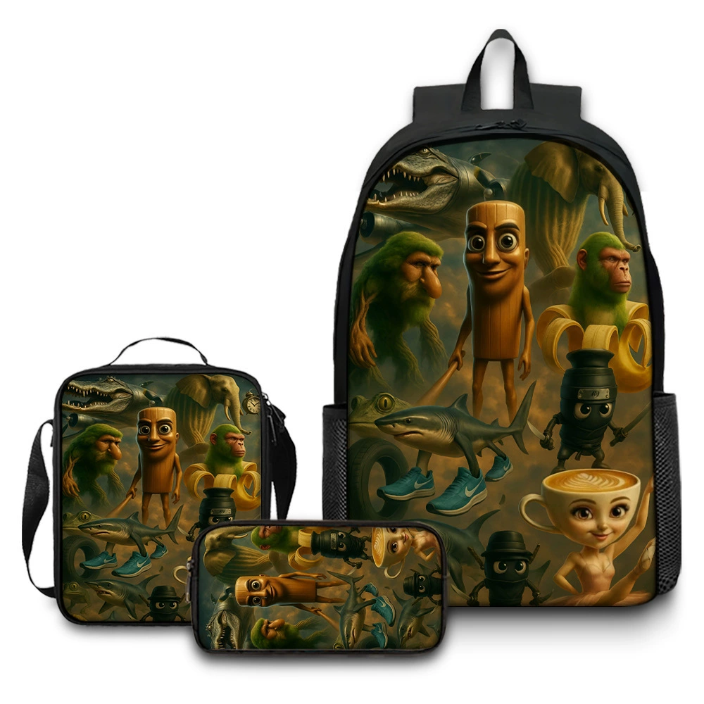 (Cross-border trading), children's backpack, capacious set, 3 piece set