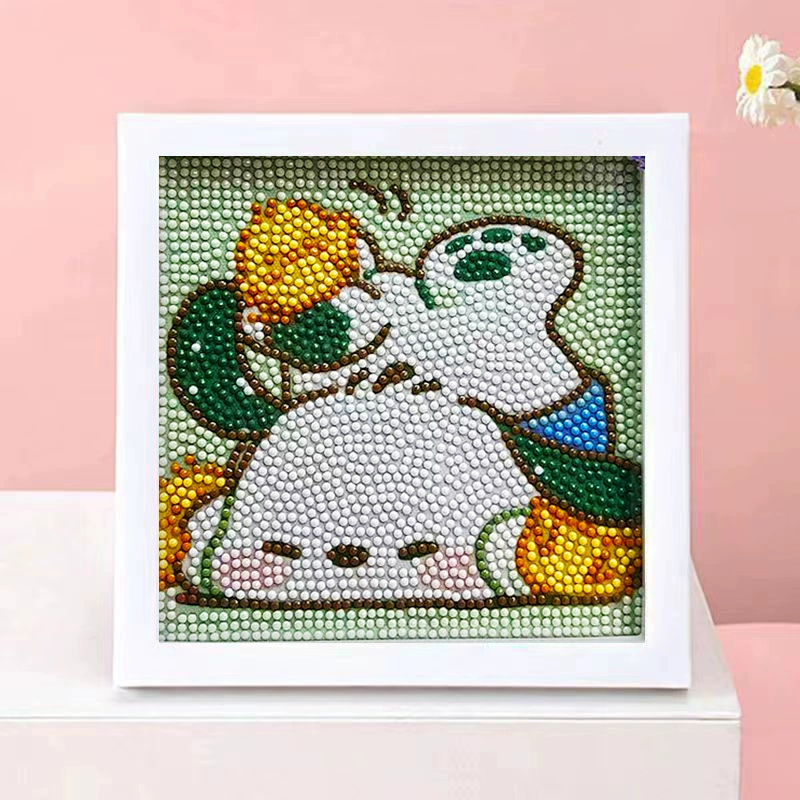 DIY-набор для алмазной мозаики 17×17 см, пластиковая рама, дизайн щенок, полный набор инструментов для кладки