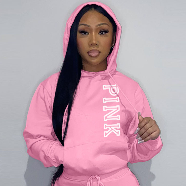 Felpa con cappuccio casual larga stampata da donna, taglia comoda, autunno e inverno, N8888P5A_voghion.com