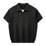 ZF8111-B海鸥领针织OLO衫简约休闲老钱风短袖松弛感上衣，男装针织衫/毛衣，星座614