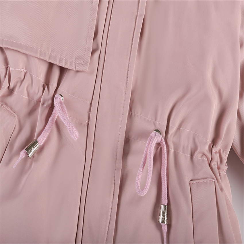 New Korean Style Girls' Mid Length Parka Coat With Drawstring Waist And Thick Cotton Coat_voghion.com