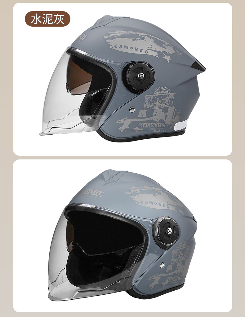 3C Certified Electric Vehicle Smart Bluetooth Helmet, Smart Half Helmet for Delivery, Autumn and Winter Warm Windproof Double Mirror Sun Protection, Class a