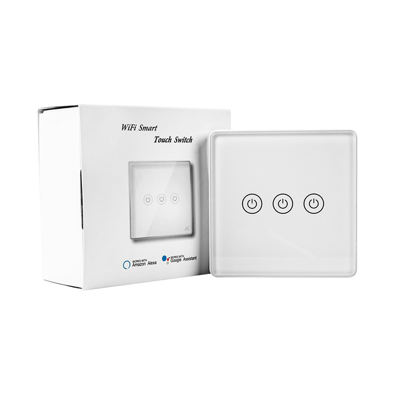 智能家居墙壁开关涂鸦智能开关WIFI遥控中规欧规零火版86触摸开关