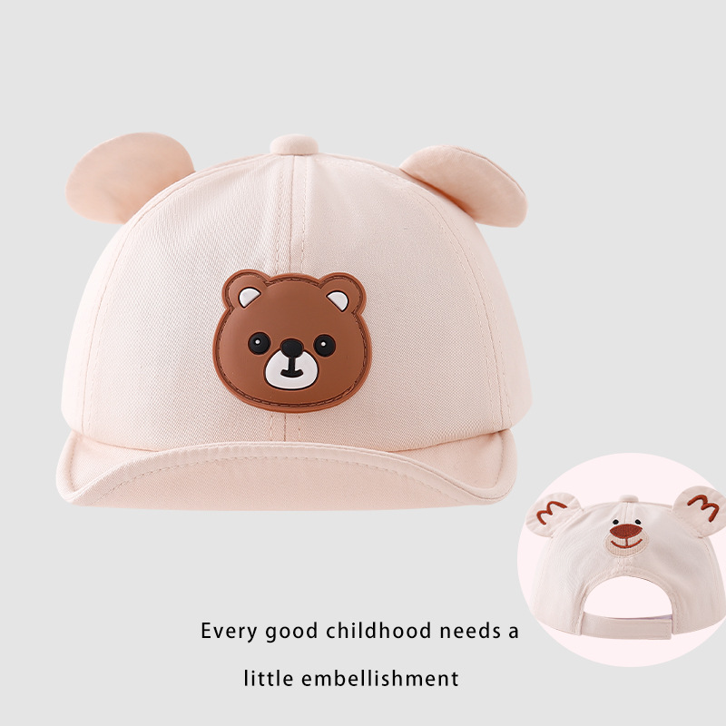 6-24 Meses sombrero para bebés primavera y otoño delgado estilo coreano lindo sombrero de pato gorra primavera sombrero de béisbol protección solar oso