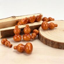 桃木葫芦摆件木制工艺品挂件实木原木色五帝钱葫芦文玩饰品小葫芦