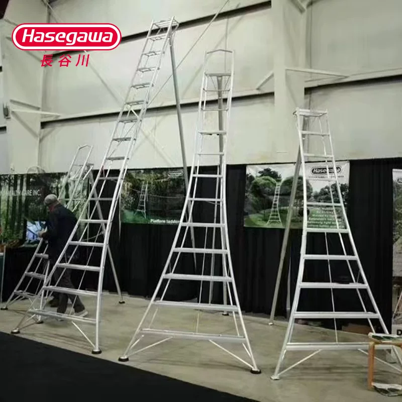 Садовая лестница Hasegawa 3 м для ухода за садом, сборки плодов и обрезки деревьев, алюминиевая трёхопорная лестница