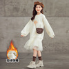 Small princess costume, demi-season cute dress for elementary school students, long sleeve, for secondary school, family style