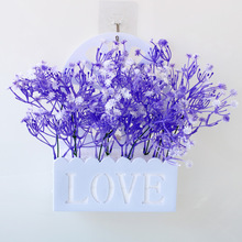 挂墙创意吊篮假花仿真塑料花套装摆设客厅栅栏干绢花墙壁装饰花艺