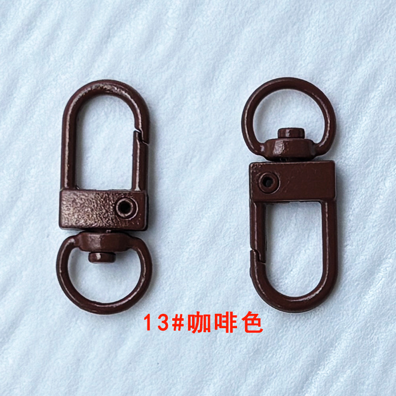 烤漆三分小门扣彩色钥匙扣饰品配件U形弹簧扣挂扣现货糖果色8字扣|undefined