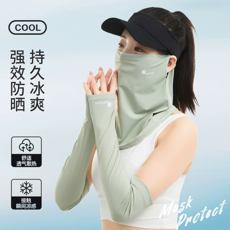 Солнцезащитный маска для лица летом для мужчин и женщин тонкая нейлоновая ледяная шелк анти-УФ-защита на открытом воздухе