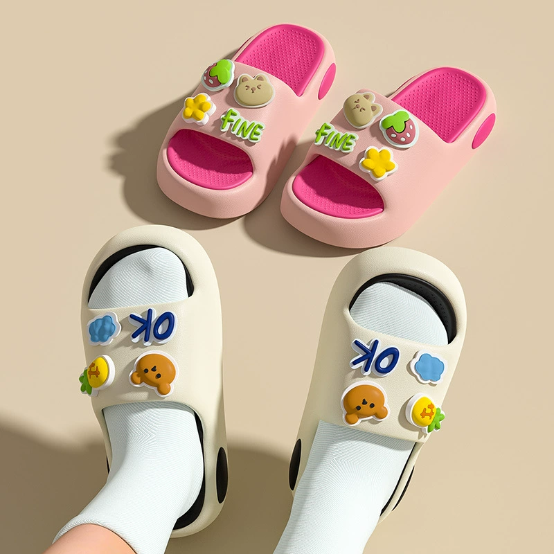 Летние детские холодные тапочки мультфильм милые мужчины и женщины