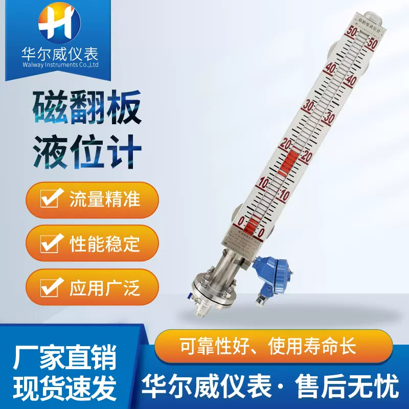 厂家直销防304腐磁翻板液位计 磁性浮子侧装式顶装PVC/PP远传报警