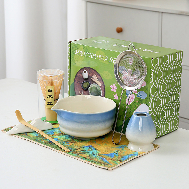 Japonés Matcha tazón Matcha túnica canción té herramientas de pedido taza de té de cerámica taza de té mezclador Matcha cepillo taza de té