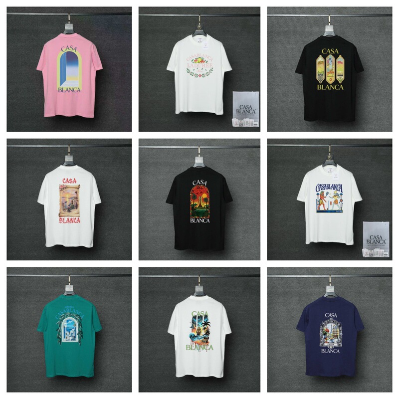 26Ss Cross-Border New Summer Fashion Brand Casa Letter Print Casual Loose Short-Sleeved T-Shirt 26Ss Cross-Border New Summer Fashion Brand Casa Letter Print Casual Loose Short-Sleeved T-Shirt