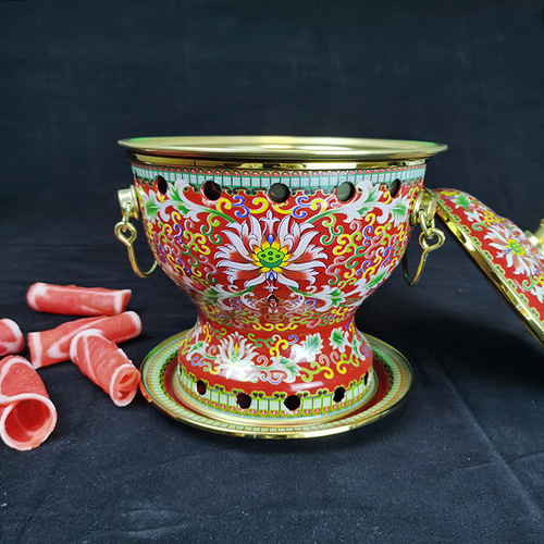Enamel Single Hot Pot Self-Service Desktop Alcohol Hot Pot Home Use Single Alcohol Hot Pot Pure Copper Pot