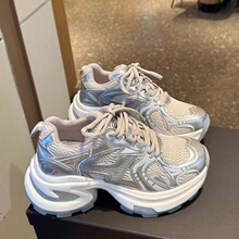 透气老爹鞋女鞋子2025夏季新款百搭厚底运动网面增高休闲爆款薄款