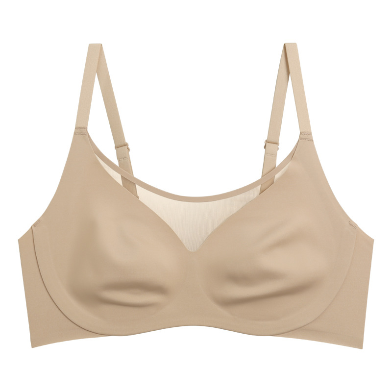 Orejas de conejo delgadas japonesas ropa interior sin costuras de las mujeres sujetador de adelgazamiento de pecho grande sin anillo de acero sujetador de sueño