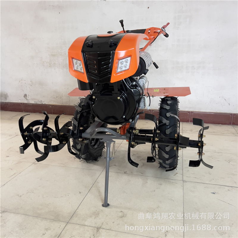 motor eléctrico diesel de gran potencia cultivador de tierra zanjador de dos conducciones gran neumático de agua y sequía campo duro arado profundo arado rotativo image 3