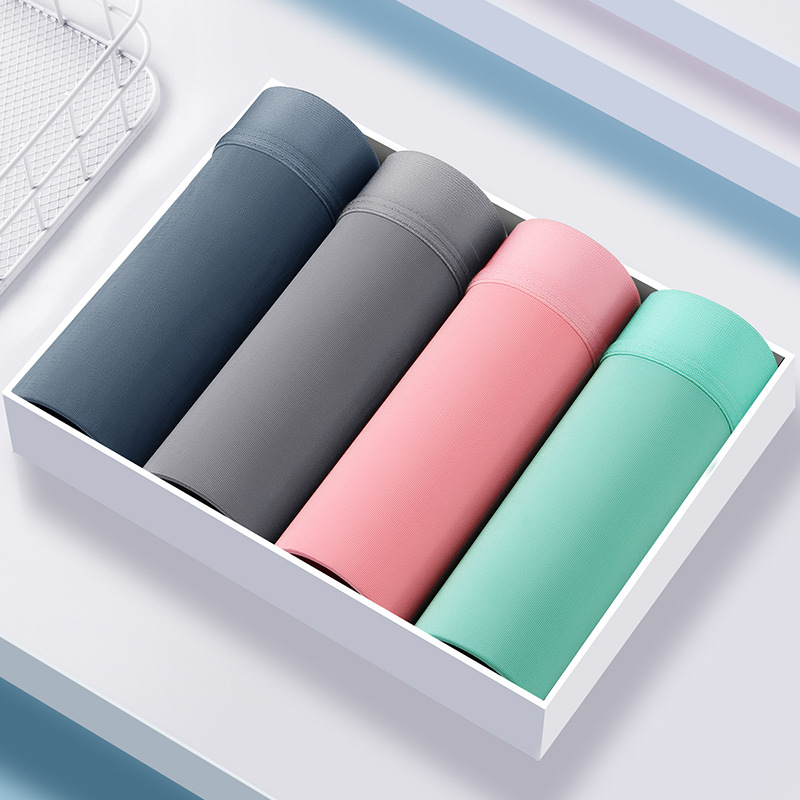 Tiktok Kuaishou viven ropa interior de seda de hielo de los Hombres Calientes entrepierna de algodón puro boxeadores antibacterianos boxeadores de los hombres ventas directas de la fábrica