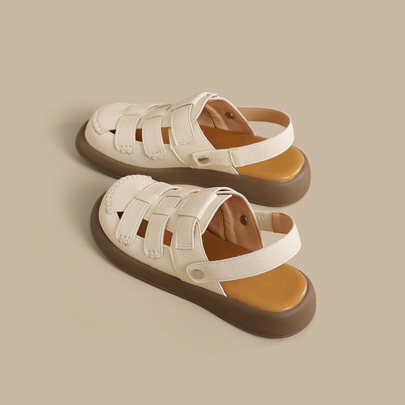 Sandal nữ quai chữ V đế tăng chiều cao, lưới thoáng khí, có thể điều chỉnh hai kiểu — AB221 mét đen
