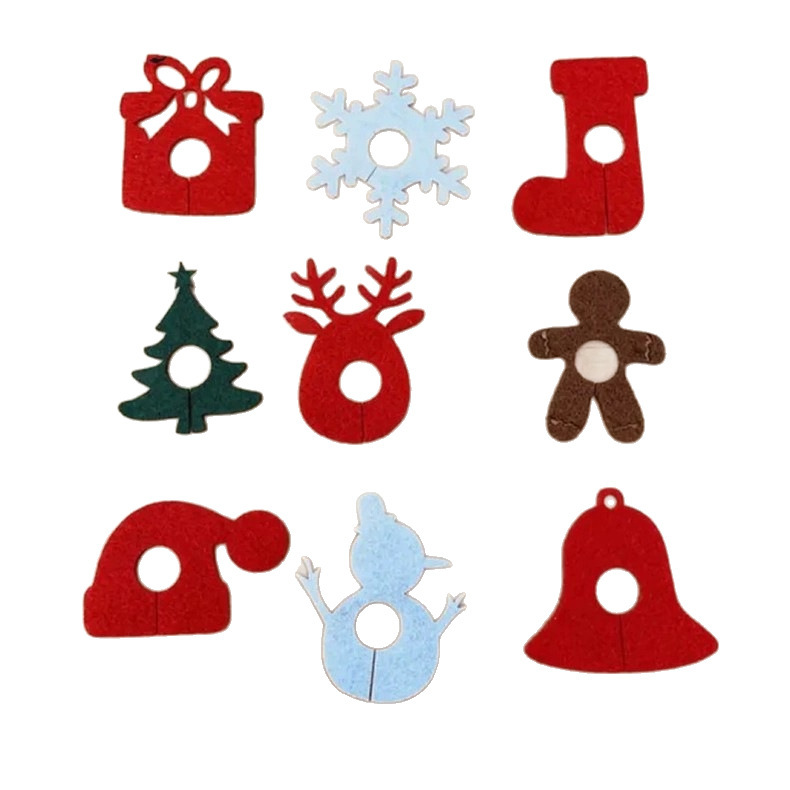 フェルト グラス アクセサリー クリスマス ワイン グラス ペンダント ホリデー パーティー イベント用の季節のパーティー用品|undefined