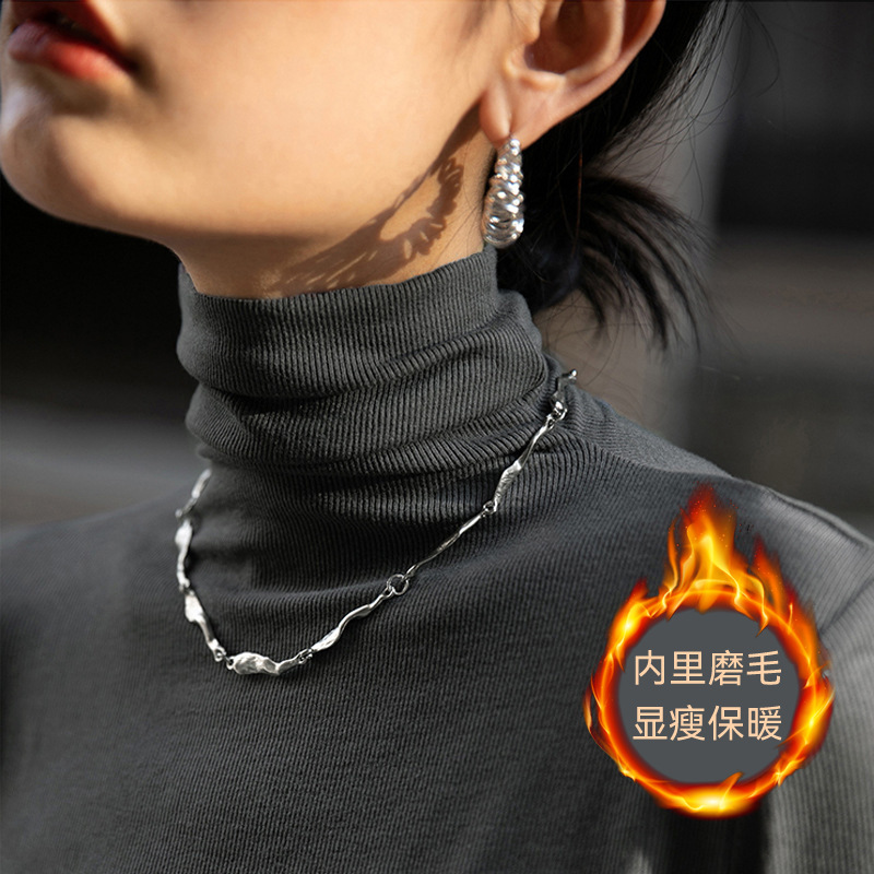 Cálido cachemir-como piel-amigable suave bottoming camisa de las mujeres camiseta 2024 Otoño e Invierno Nuevo estilo interior cuello alto manga larga todo-coincidencia superior image 12