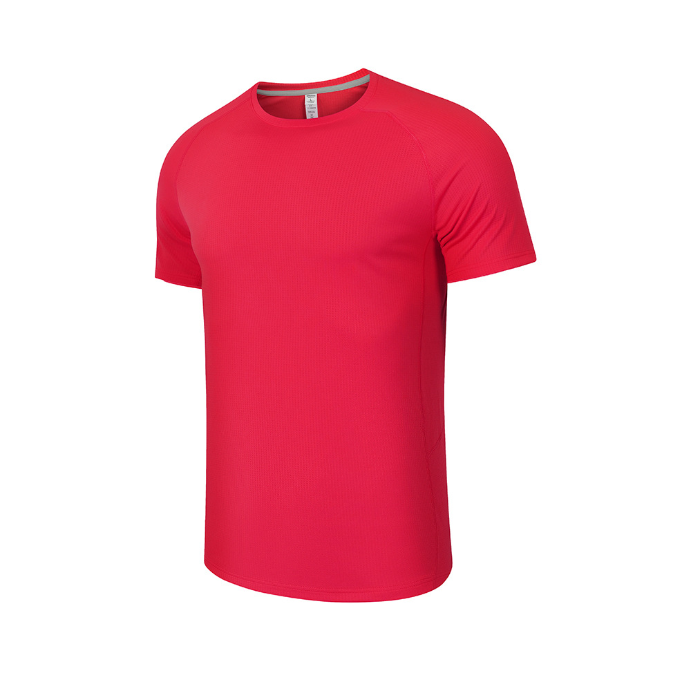 Camiseta deportiva de color sólido de manga corta de cuello redondo para hombres y mujeres, delgada maratón, entrenamiento de baloncesto, acondicionamiento físico, ropa seca rápida, verano