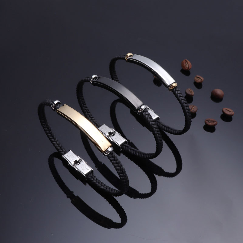 Graduation season hot stainless steel student couple lettering souvenir bracelet unisex simple factory wholesale bracelet