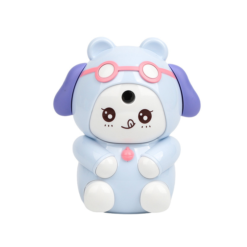 7837 Sacapuntas de lápiz de perro de la suerte Sacapuntas de pluma automática estudiante de escuela primaria aprendizaje papelería forma de dibujos animados sacapuntas