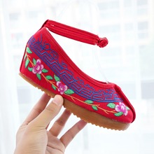 高跟鞋 单鞋  牛筋底民族风绣花布鞋女鞋妈妈鞋 一件代发