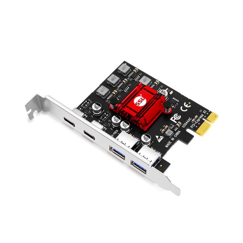 Плата扩展 USB3.0 PCI-E к USB3.0 вращающаяся карта Type-A+Type-C четверной разъем настольный компьютер