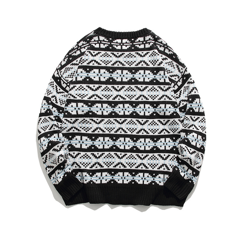 Men's Clothing retro heavyweight round neck knitted sweater men's loose lazy trend brand Japanese autumn pullover sweater_voghion.com