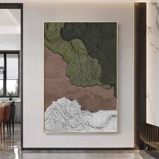 免打孔客厅装饰画侘寂风挂画沙发背景墙落地画抽象无框画北欧壁画