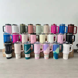 跨境新款三代保温杯40oz吸管盖手柄杯eBay热销车载杯汽车杯便携式
