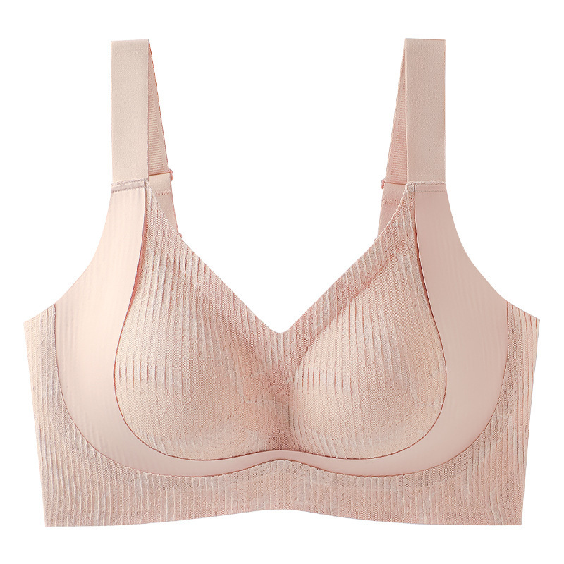 Gran tamaño de grasa MM levantamiento suave soporte ropa interior damas gran pecho pequeño sin anillo de acero sujetador agrupado anti-caída sujetador delgado