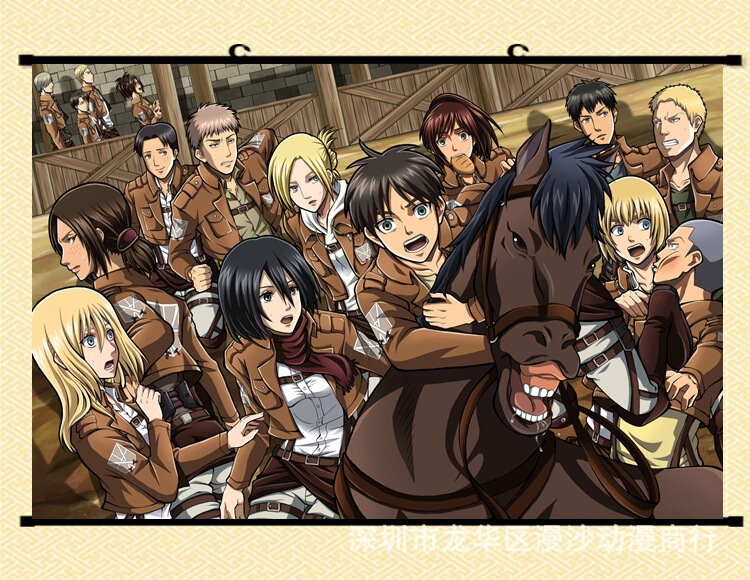 The Attack of the Giant Poster Decorative Painting Mikasa Japanese Cartoon Bedroom DIY Photo Wall Cartoon Hanging Painting diy