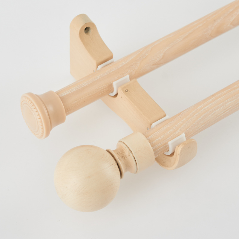 Varilla de madera simple, barra romana silenciosa, barra de cortina, barra de cortina de aleación de aluminio, barra simple, barra doble, pista de cortina al por mayor