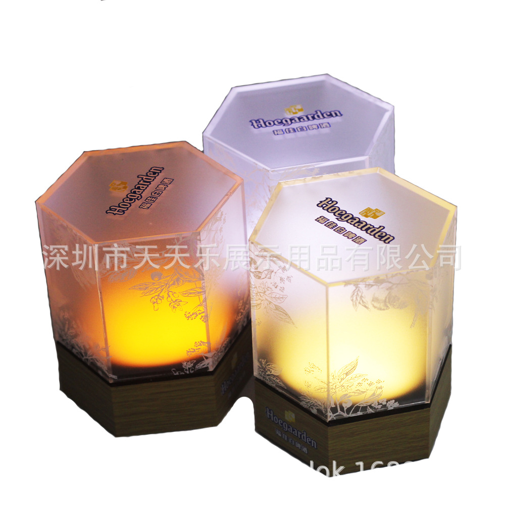 亚克力LED灯箱 桌面灯箱摆件 创意发光有机玻璃小灯箱 可印logo