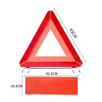 Car Tripod Warning Signs Emergency Failure Signs Reflective Safety Emergency Parking Signs Folding Red Box Supplies (Warning sign) - red-box-safety-stop-plate