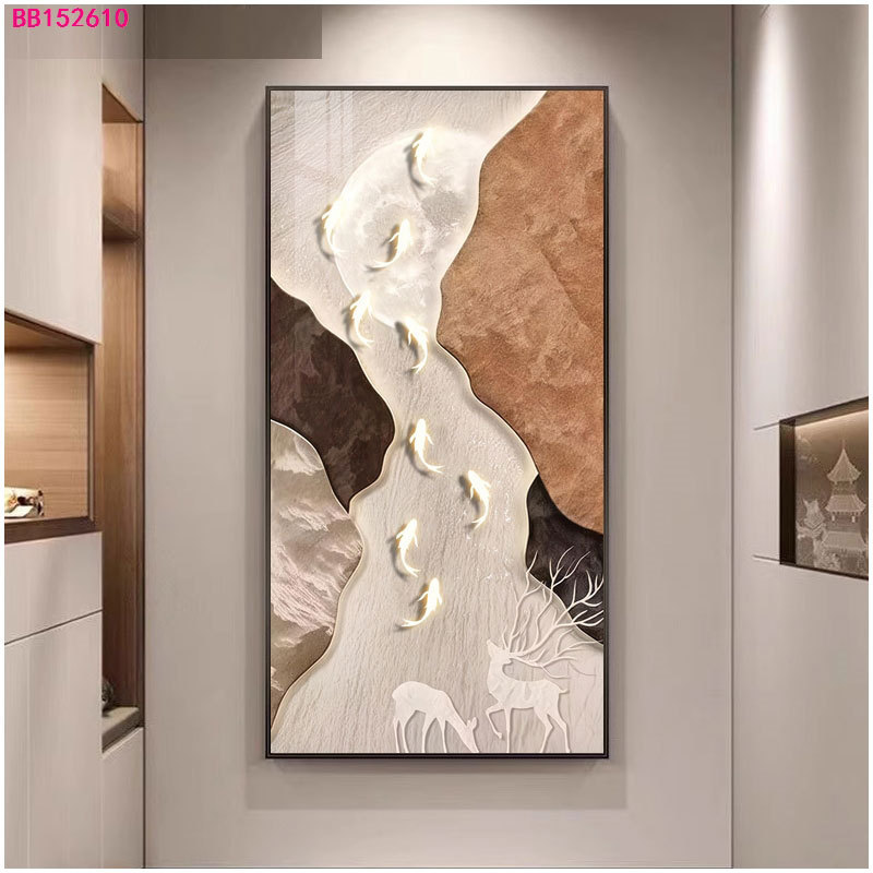新中式九鱼图柿柿如意玄关装饰画入户走廊客厅挂画壁画|undefined