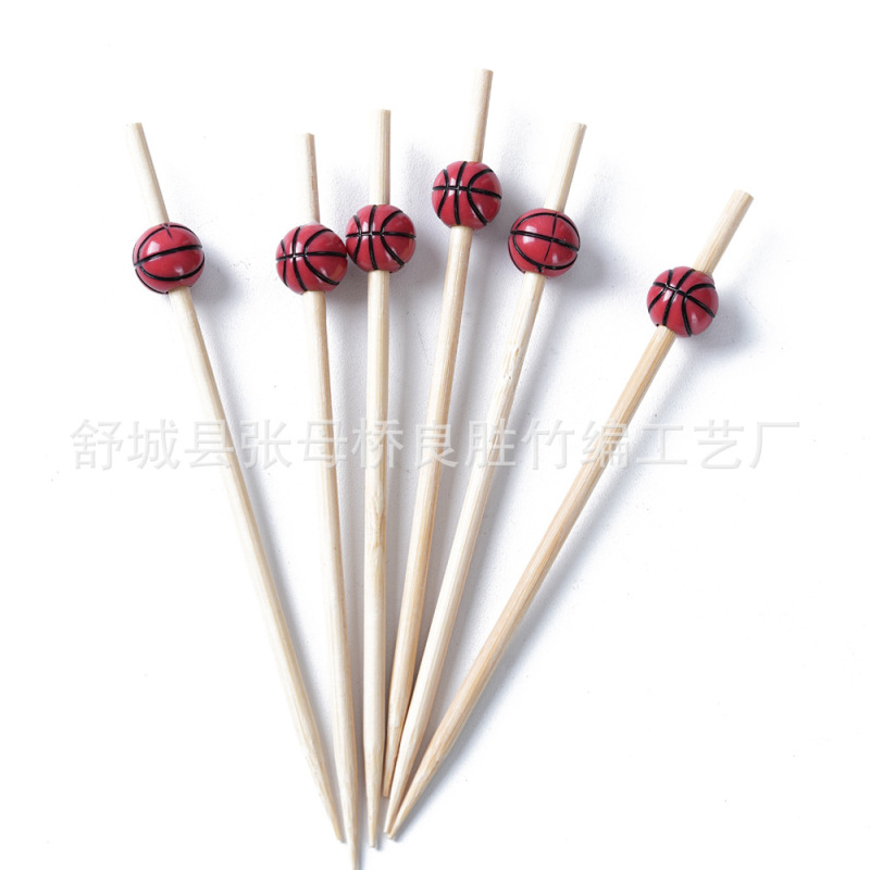 メーカー直販12cm使い捨て創意球根竹串100本/お菓子串尾酒飾り串|undefined