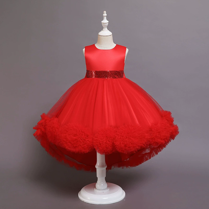 Small princess costume, evening dress, vest, piano performance costume, new collection, flowered