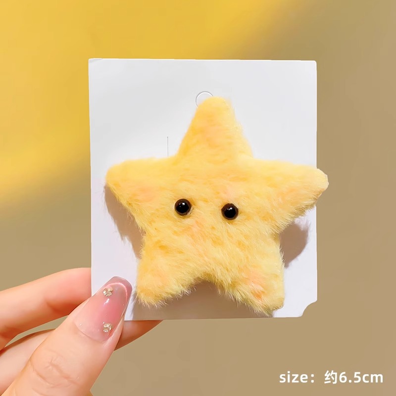 Colorido estrella peludo horquilla femenina Otoño e Invierno lindo Bangs BB clip horquilla trasera cabeza rota pelo clip lateral pinza