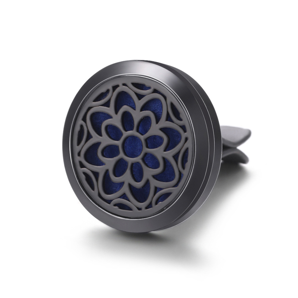 pistola de acero inoxidable negro hueco coche ventilación abrazadera de automóvil perfume árbol de vida automóvil perfume caja de difusión de perfume