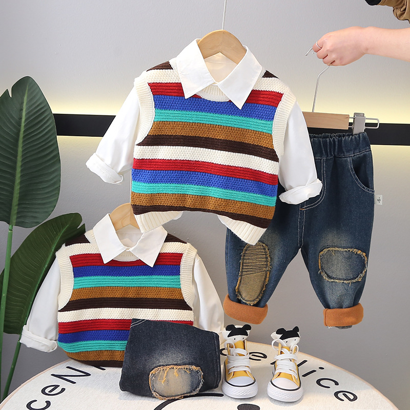 New spring and autumn colorful striped s...