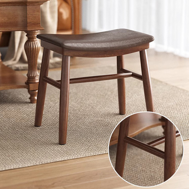 Solid Wood Saddle Stool Dressing Table Stool Home Girls Stool Bedroom Modern Simple Chair Popular Square Bench
