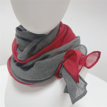 双色拼接棉麻围巾 手感非常软 有垂坠感 支持一件代发