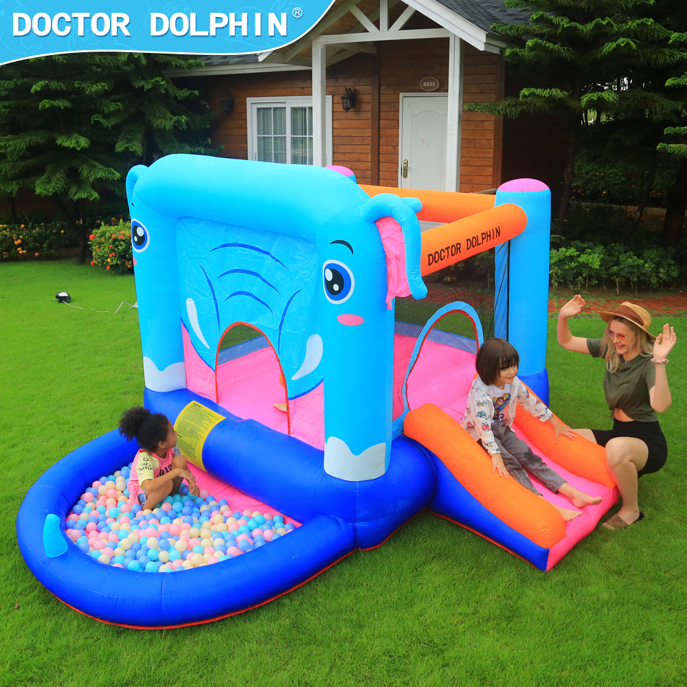 Doctor Dolphin | Castillo inflable para el hogar de los niños para el hogar pequeño tobogán de trampolín inflable interior y exterior para niños