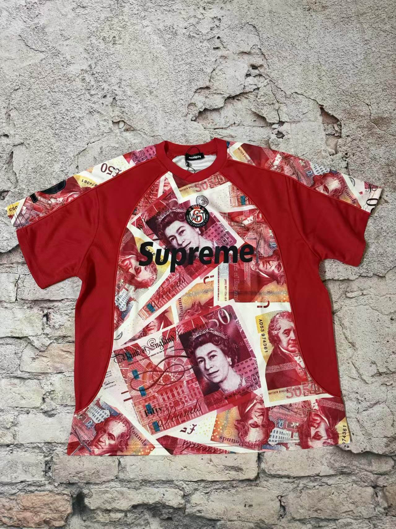 Supreme Banknote Football Jersey Red